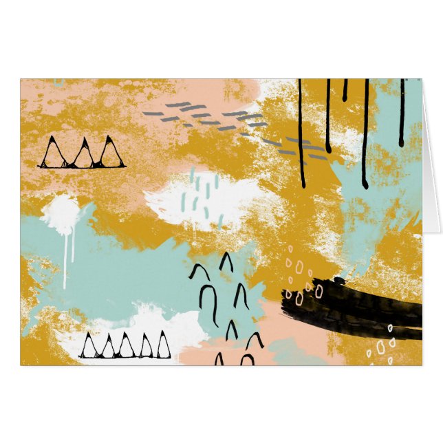 Cartão A presença de vida, arte abstracta tribal goteja (Frente horizontal)