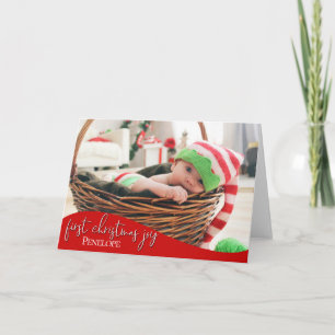 Cartão A primeira alegria de Natal do bebê - FOTO DO SEU