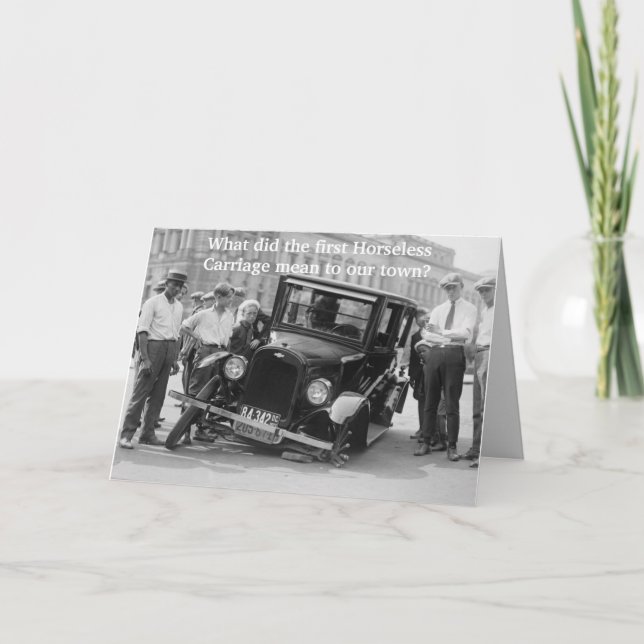Cartão A primeira Carruagem sem cavalos (Frente)