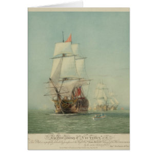 Cartão A primeira viagem do H.M.S. Vitória em 1778
