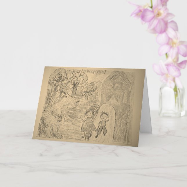 Cartão A princesa da bolsa de papel (Orquídea)