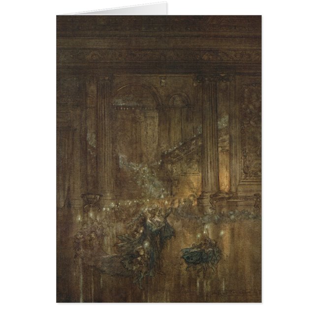 Cartão A procissão feericamente ideal de noite de plenos (Frente)