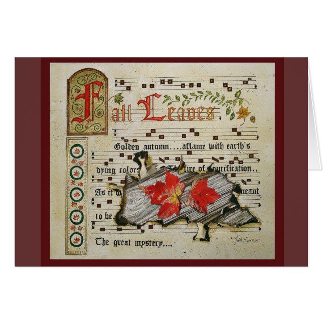 Cartão A queda deixa o manuscrito (Frente Horizontal)