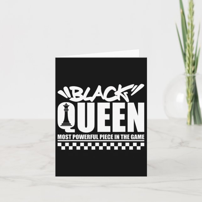 Cartão A Rainha Negra Mais Poderosa Xadrez Afro-Americano (Frente)