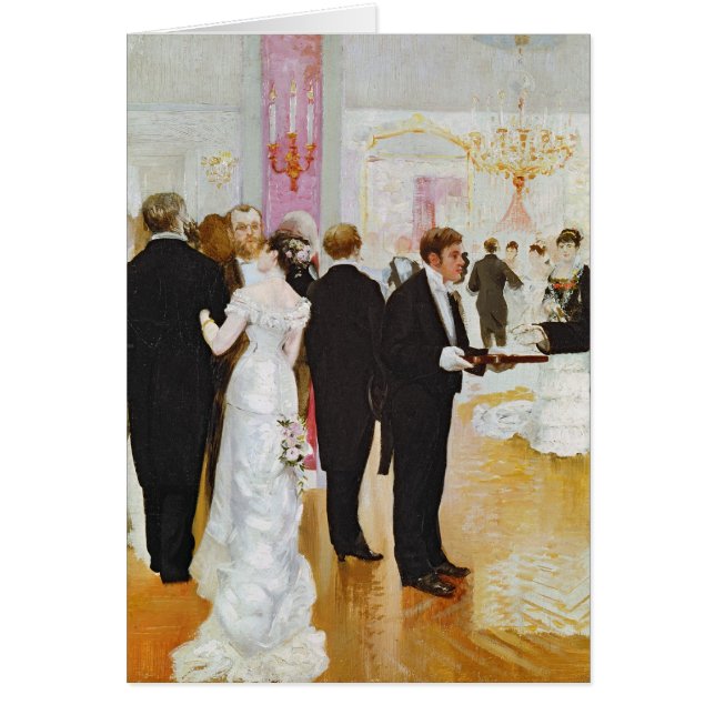 Cartão A recepção de casamento, c.1900 (Frente)