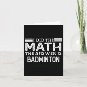 Cartão A Resposta É Badminton Engraçado Professor De Mate