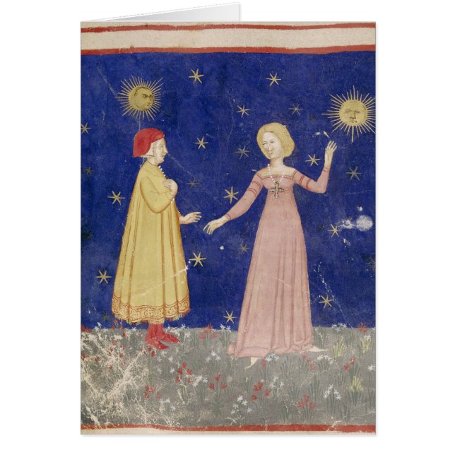 Cartão A reunião de Dante e de Beatrice (Frente)