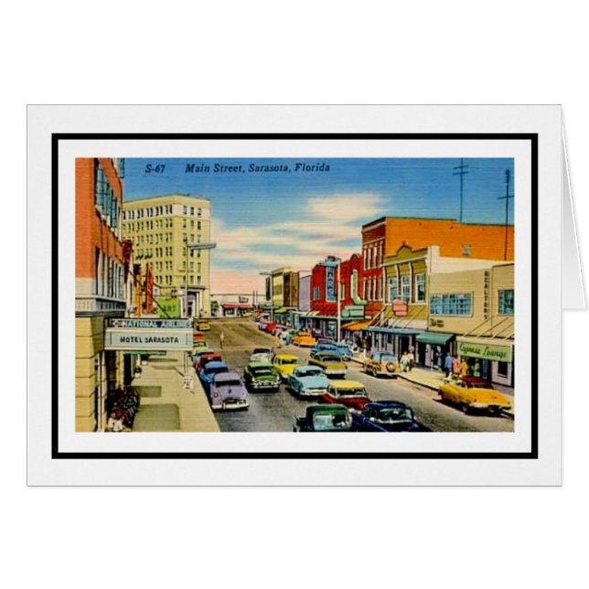 Cartão A rua principal de Sarasota (Frente Horizontal)