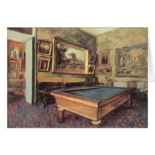 Cartão A Sala de Bilhar em Menil Hubert por Edgar Degas