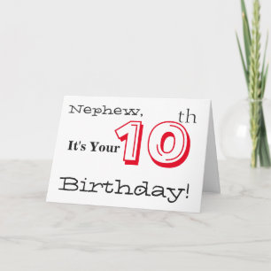 Cartão A saudação de aniversário de 10 anos do sobrinho e