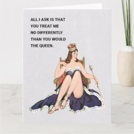 Cartão A saudação humorística da Rainha Retro