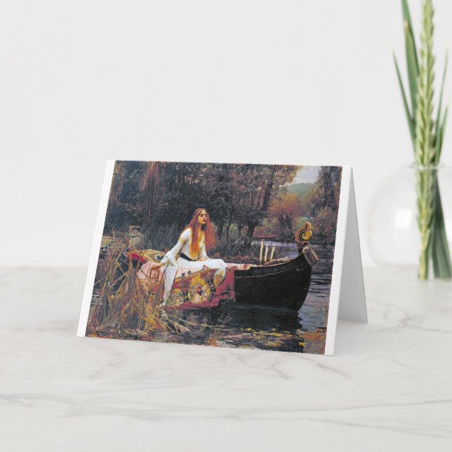 Cartão A Senhora de Shalott, John William Waterhouse (Frente)