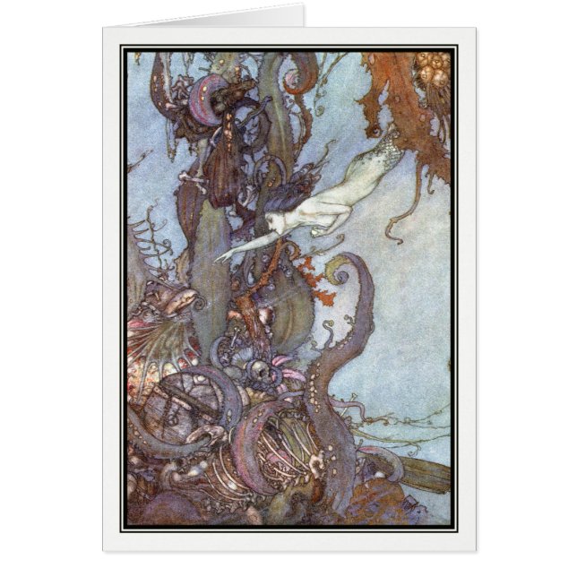 Cartão A sereia pequena por Edmund Dulac (Frente)