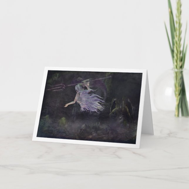 Cartão A sereia vê um notecard de Kraken do bebê (Frente)