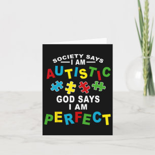 Cartão A sociedade diz que eu sou autista, Deus diz que s