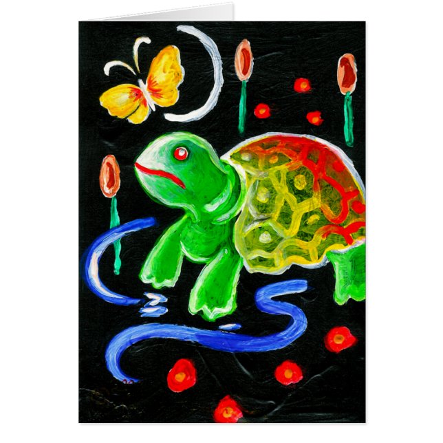 Cartão A tartaruga Funky (Frente)