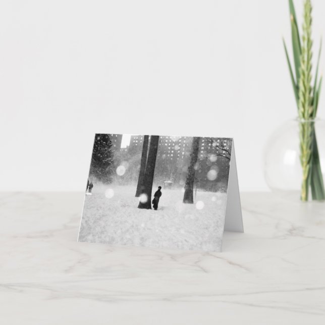 Cartão 'A tempestade de neve' - Felicidade/Bons Te (Frente)