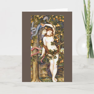 Cartão A tentação de Eve John Roddam Spencer Stanhope