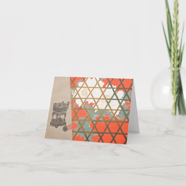 Cartão "A Thousand Grasses 5“ Kamisaka Sekka Ukiyo-E   (Frente)