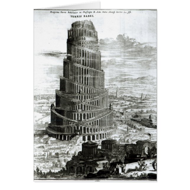 Cartão A Torre de Babel, 1679 (Frente)