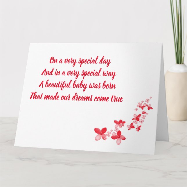 CARTÃO A UMA FILHA ESPECIAL * NO ANIVERSÁRIO (Frente)