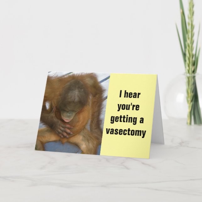 Cartão A vasectomia mantem a calma e continua (Frente)