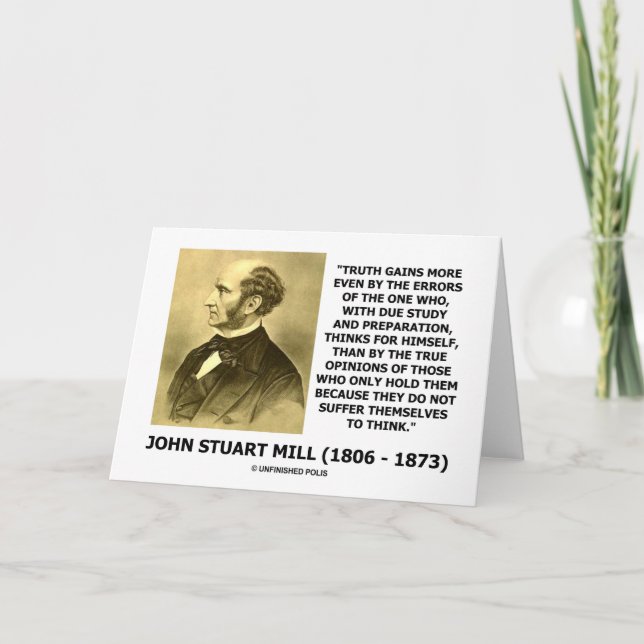 Cartão A verdade de John Stuart Mill ganha mais pensa (Frente)