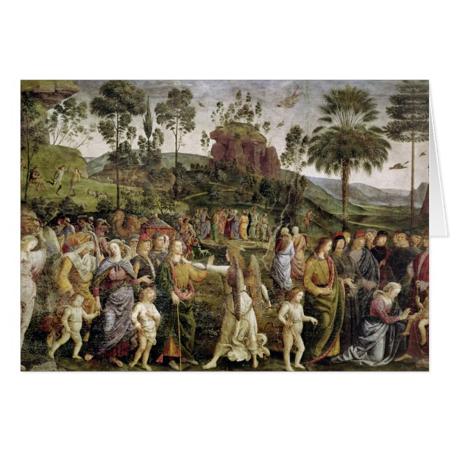 Cartão A viagem de Moses, c.1481-83 (Frente Horizontal)