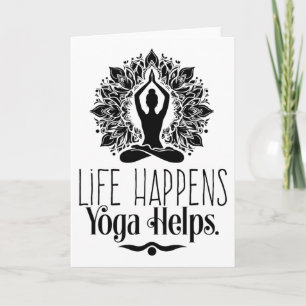 Cartão A Vida Acontece Yoga Ajuda Cute Motivação Presente