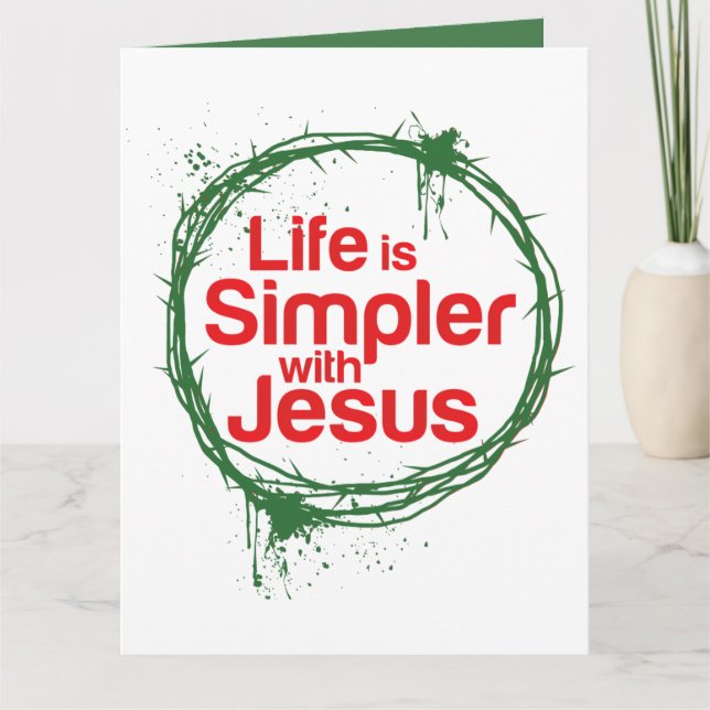 Cartão A Vida de Natal é mais Simples com Jesus (Frente)