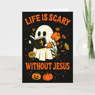 Cartão A Vida é Assustadora Sem Jesus Cute Cristão Fantas