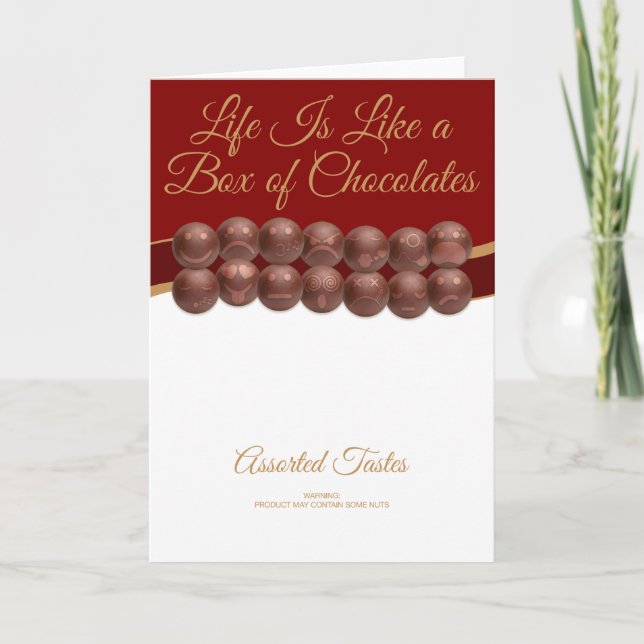 Cartão A Vida é Como uma Caixa de Chocolates (Frente)