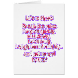 Cartão A vida é curta