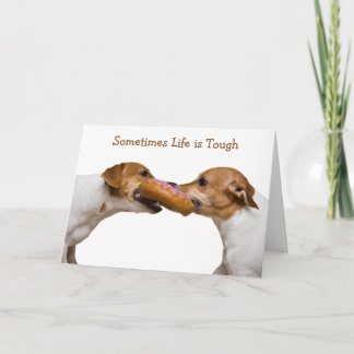 Cartão A vida é dura Jack Russell Terrier Saudação