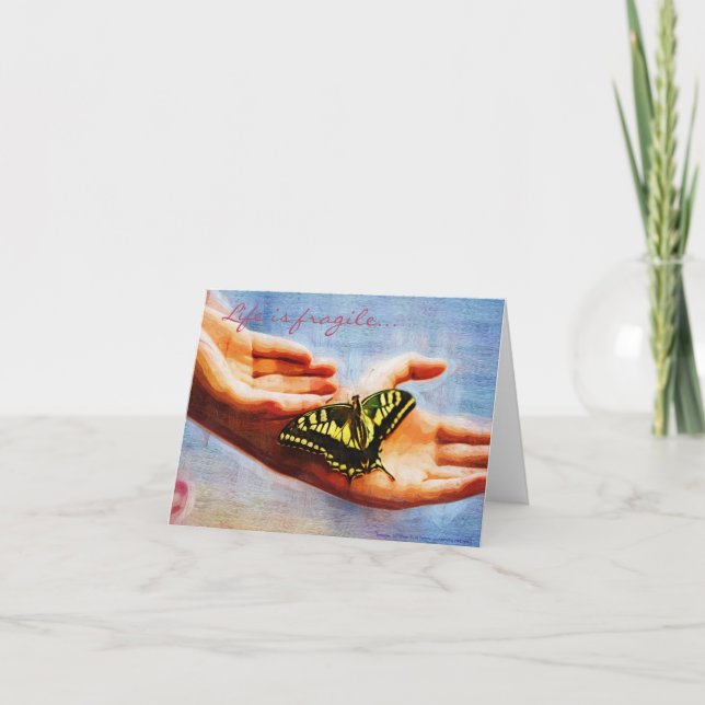 Cartão A vida é frágil (Frente)
