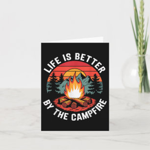 Cartão A Vida É Melhor Com O Esboço De Acampamento De Cam