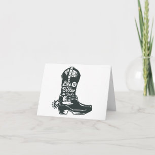 Cartão A vida é melhor em botas, VAZIO de botas de cowboy