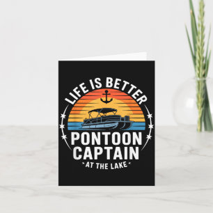Cartão A Vida É Melhor No Lago ntoon Capitão Navegando