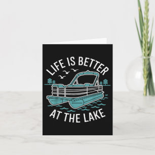 Cartão A Vida É Melhor No Lago Pontoon Boat Family Vac