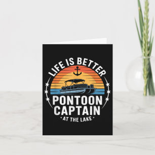 Cartão A Vida É Melhor No Lago Pontoon Capitão Barco