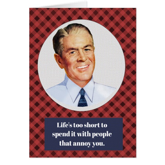 Cartão A vida é muito curta (Frente)