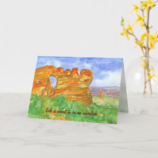 Cartão A Vida É Para Ser Uma Aventura Rocks Hoje. (Flor Amarela)