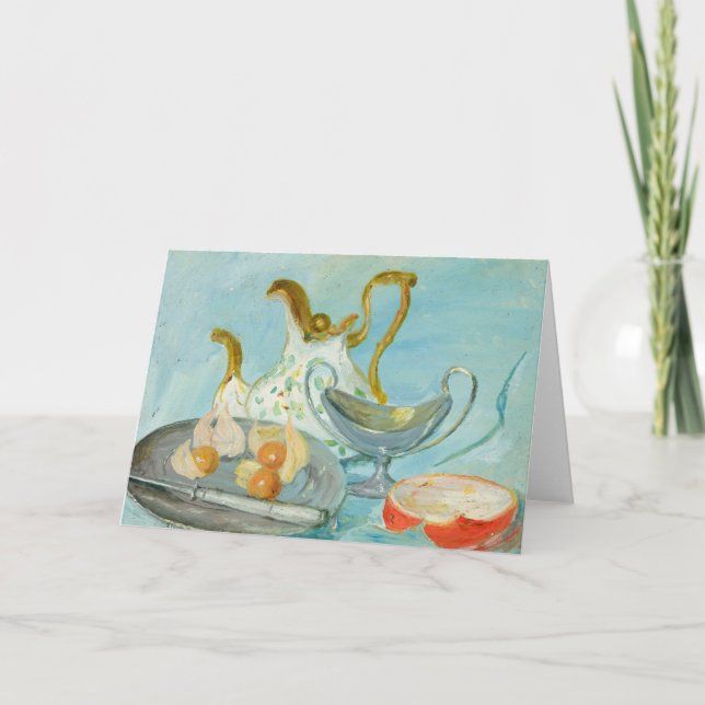 Cartão A vida estática num fundo azul | Tadeusz Makowski (Frente)