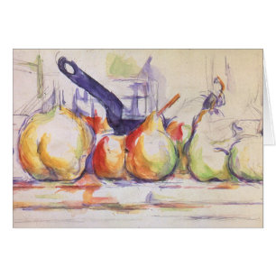 Cartão A vida eterna com o Saucepan por Paul Cezanne