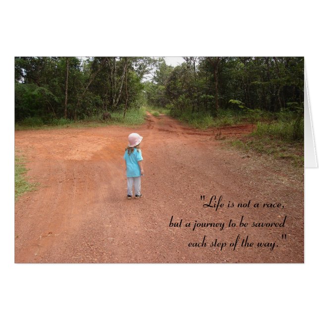 Cartão "A vida não é uma raça..." (Frente horizontal)
