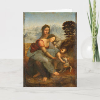 Cartão A Virgem e a Criança com Ruas. Anne de Da Vinci