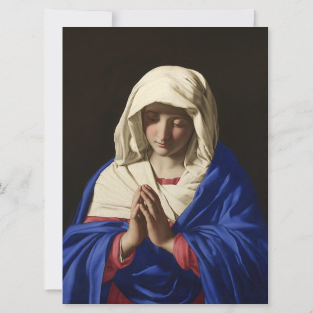 Cartão A Virgem Maria na Oração (Frente)