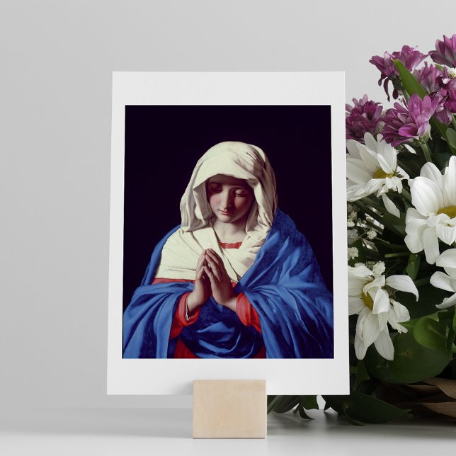 Cartão A Virgem na Oração, 1640-50 (óleo na canvas) (Criador carregado)