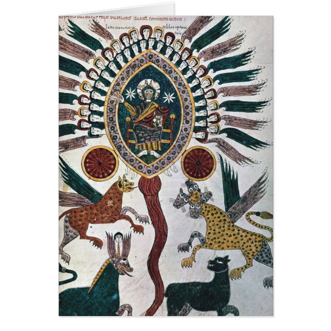 Cartão A visão de Daniel de quatro animais e de deus (Frente)