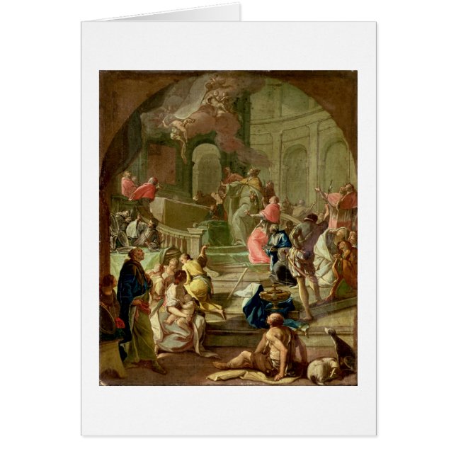 Cartão A visão de St. Benedict, c.1760 (Frente)